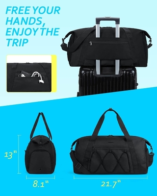 BAGSMART Gymtas met schoenencompartiment en natte zak, lichtgewicht sport reis duffeltas, C TO STORE SPORTSCHUITEN WATER