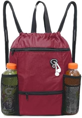 BEEGREEN DRAWSTRING-BACK-GYM-BAG, GROTE SPORTSBAG, STRING RUCKBACK CINCH BAG voor mannen en vrouwen ROOD