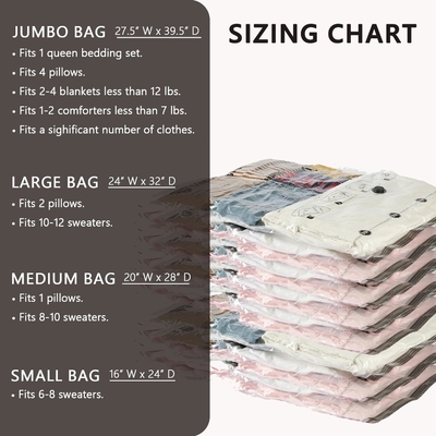 SUOCO 8 MEDIUM VACUUM opslagzakken, ruimtebesparende zakken met reis handpomp, compressie luchtdichte verzegelzakken voor kleding