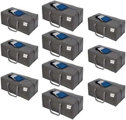 VENO 4 Pakket Verhuizing zakken Plastic opslag koffers Kleding organisatie Grote W deksel / rits Verpakkingsdozen / containers Alternatief.
