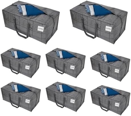 VENO 4 Pakket Verhuizing zakken Plastic opslag koffers Kleding organisatie Grote W deksel / rits Verpakkingsdozen / containers Alternatief.