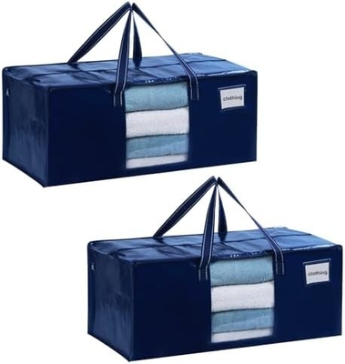 VENO 4 Pakket Verhuizing zakken Plastic opslag koffers Kleding organisatie Grote W deksel / rits Verpakkingsdozen / containers Alternatief.