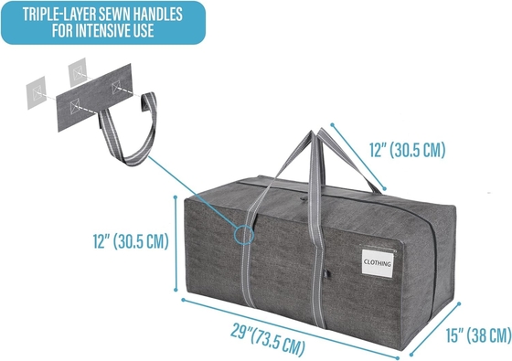 VENO 4 Pakket Verhuizing zakken Plastic opslag koffers Kleding organisatie Grote W deksel / rits Verpakkingsdozen / containers Alternatief.