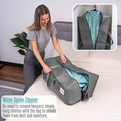 VENO 4 Pakket Verhuizing zakken Plastic opslag koffers Kleding organisatie Grote W deksel / rits Verpakkingsdozen / containers Alternatief.