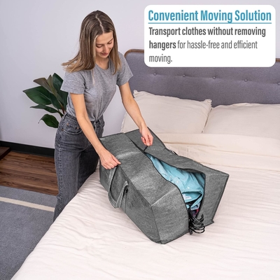 VENO 4 Pakket Verhuizing zakken Plastic opslag koffers Kleding organisatie Grote W deksel / rits Verpakkingsdozen / containers Alternatief.