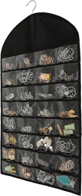 FORAINEAM 3 PACK HANGING JEWELSORGANIZER 32 zakken 18 haakjes en lussen halsketting houder oorbellen armband ring display