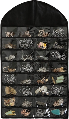 FORAINEAM 3 PACK HANGING JEWELSORGANIZER 32 zakken 18 haakjes en lussen halsketting houder oorbellen armband ring display