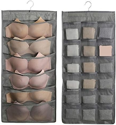 LIREX BRA opslag organisator met 10 zakken, 1 pakket vouwbare ondergoed hangend organisator voor garderobe muur montage BRA HAN