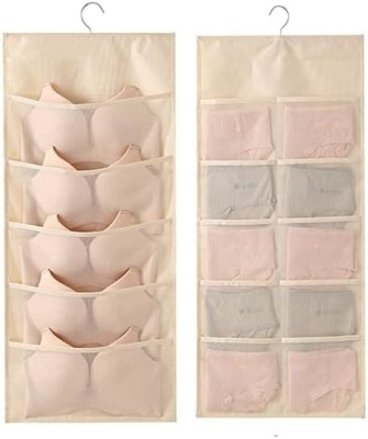 LIREX BRA opslag organisator met 10 zakken, 1 pakket vouwbare ondergoed hangend organisator voor garderobe muur montage BRA HAN