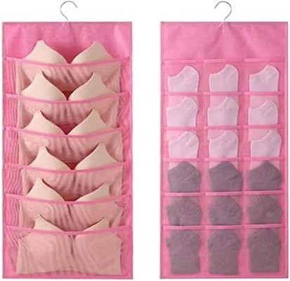 LIREX BRA opslag organisator met 10 zakken, 1 pakket vouwbare ondergoed hangend organisator voor garderobe muur montage BRA HAN