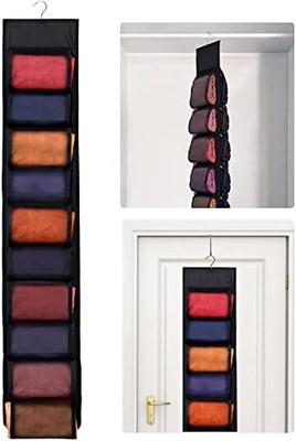 Legging opslag organisator voor kast, hangende kast organisator systeem, grijze kleding kast houder met 20 rol