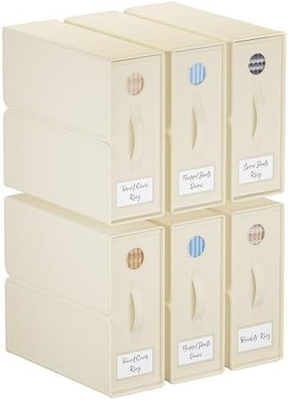 Bordenorganisatoren en opslag, 4-pakket, Queen/King Size (Grijz), Bordenorganisator, Stoffenopslagbakken voor beddengoed,
