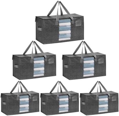 VENO 6 Pack verhuizing zakken, Comforter en deken opslagzakken voor kast, verhuizing dozen, dozen met deksels alternatief,