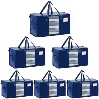 VENO 6 Pack verhuizing zakken, Comforter en deken opslagzakken voor kast, verhuizing dozen, dozen met deksels alternatief,