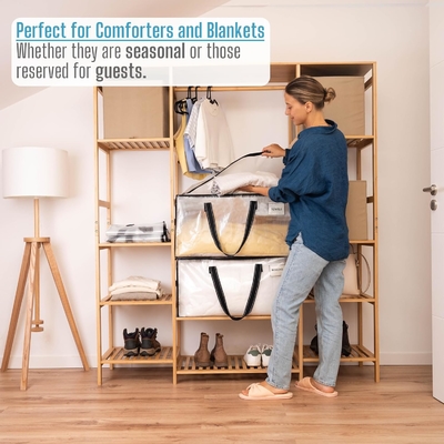 VENO 6 Pack verhuizing zakken, Comforter en deken opslagzakken voor kast, verhuizing dozen, dozen met deksels alternatief,
