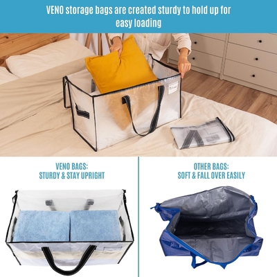 VENO 6 Pack verhuizing zakken, Comforter en deken opslagzakken voor kast, verhuizing dozen, dozen met deksels alternatief,