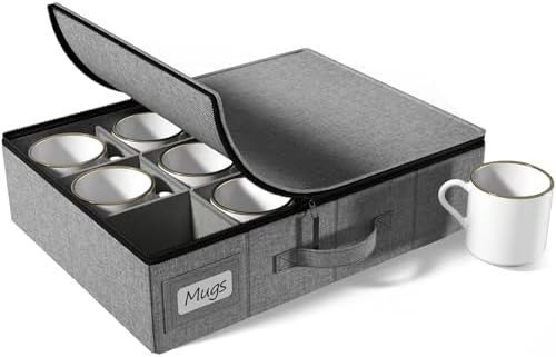 Sorbus China Storage Containers Hard Shell - Glass &amp; Dish Storage Containers voor transport, verplaatsing,