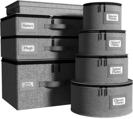 Sorbus China Storage Containers Hard Shell - Glass &amp; Dish Storage Containers voor transport, verplaatsing,