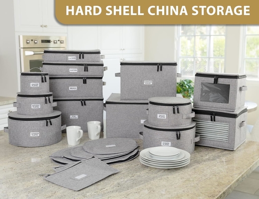 China opslag - set van 6 dozen voor fijne china accessoires opslag - houdt zware boten, schaal, kleine en grote borden