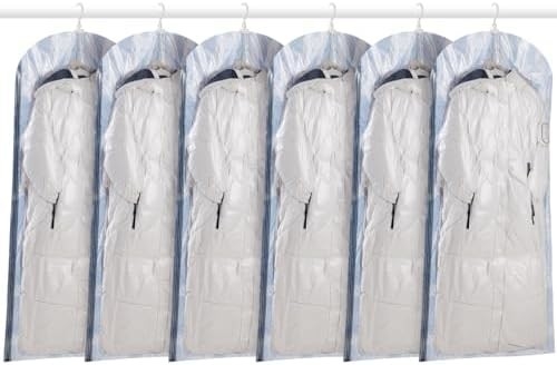 TAILI Hangende vacuümzakken ruimtebesparende zakken, set van 4 (2 lang, 2 kort), heldere vacuümverzegelzakken voor kleding