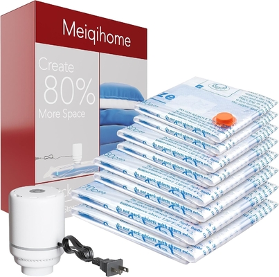 8 VACUUM-VERZUIMINGSZAKKEN met elektrische luchtpomp, 2 JUMBO, 2 GROTE, 2 MIDDELE, 2 KLEINE ZAKKEN