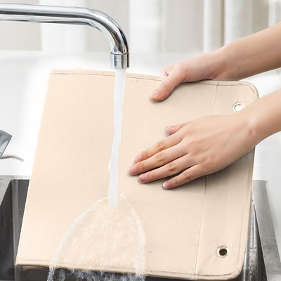 3D Nieuwe duurzame kast hangende organisator met 3D mesh zakken, muur plank garderobe hangende opslagzak (BEIGE-2PACK)