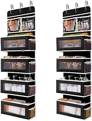 JARLINK 2 Pack 5-Rack Over Door Hanging Organizer, Opvouwbare Wandmontage 4 Big Pocket Grote capaciteit opslag met PVC