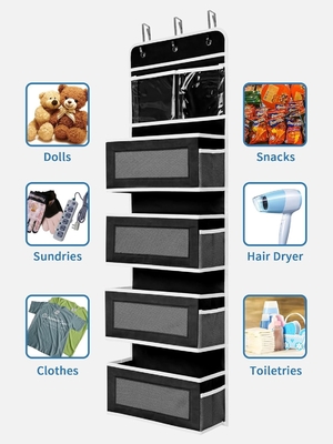 JARLINK 2 Pack 5-Rack Over Door Hanging Organizer, Opvouwbare Wandmontage 4 Big Pocket Grote capaciteit opslag met PVC