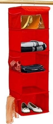 Eenvoudige huishoudelijke apparatuur 5 HANGENDE HALSEN KLOEDER ORGANIZER, GRIJ