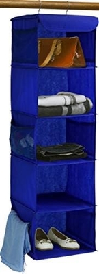 Eenvoudige huishoudelijke apparatuur 5 HANGENDE HALSEN KLOEDER ORGANIZER, GRIJ