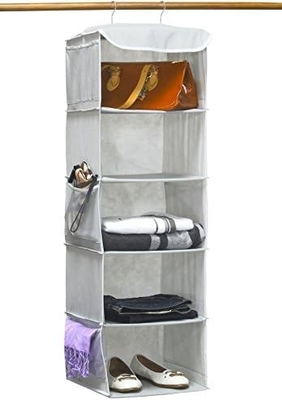 Eenvoudige huishoudelijke apparatuur 5 HANGENDE HALSEN KLOEDER ORGANIZER, GRIJ