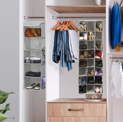 Eenvoudige huishoudelijke apparatuur 5 HANGENDE HALSEN KLOEDER ORGANIZER, GRIJ