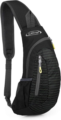 G4Free Sling Bags Mannen en vrouwen Schouderrugzak Kleine kruislichaam Borst Sling Rugzak (Zwart)