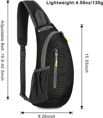 G4Free Sling Bags Mannen en vrouwen Schouderrugzak Kleine kruislichaam Borst Sling Rugzak (Zwart)