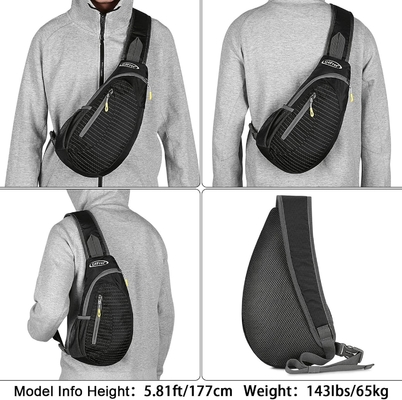 G4Free Sling Bags Mannen en vrouwen Schouderrugzak Kleine kruislichaam Borst Sling Rugzak (Zwart)