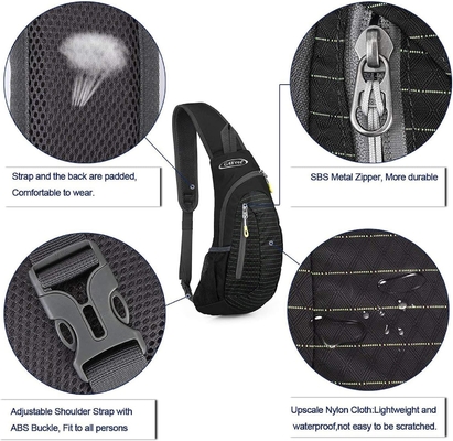 G4Free Sling Bags Mannen en vrouwen Schouderrugzak Kleine kruislichaam Borst Sling Rugzak (Zwart)