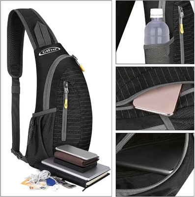 G4Free Sling Bags Mannen en vrouwen Schouderrugzak Kleine kruislichaam Borst Sling Rugzak (Zwart)