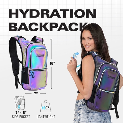 Sojourner Hydratatie Pack, Hydratatie Ruimtezak - Water Ruimtezak met 2l Hydratatie Blaas, Festival Essentials - Rave