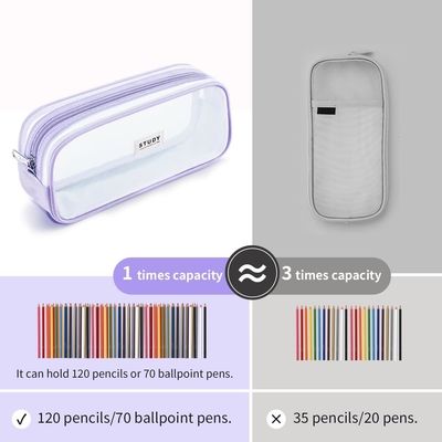 Kalidi Grid Mesh Potlooddoos Grote capaciteit Potlooddoos Grote potloodzak met rits Eenvoudige briefzak Esthetische pen