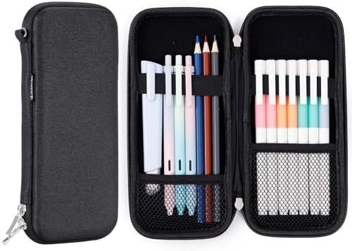 Idream365 Upgraded Hard Pencil Case Box For Adluts,Duurzame pen draagtas met rits zwart