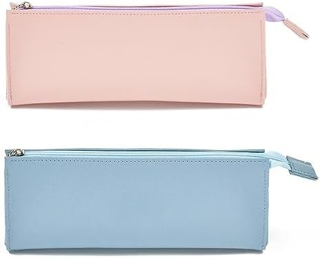 ISuperb 4 stuks Kleine potlooddoos PU Lederen potloodzak Waterdicht organisator opslagzak Cosmetische ritszak voor vrouwen