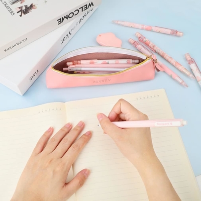ISuperb 4 stuks Kleine potlooddoos PU Lederen potloodzak Waterdicht organisator opslagzak Cosmetische ritszak voor vrouwen