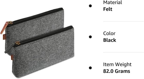 ProCase potloodzak Pen Case, Felt Studenten Stationery Pouch Zipper Bag voor pennen, potloden, highlighters, gel pen, markers