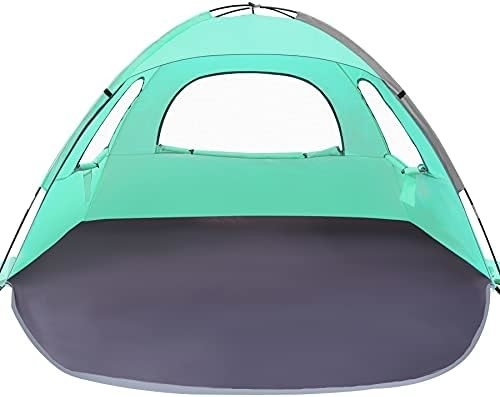 WhiteFang Beach Tent Anti-UV Draagbare zonnescherm voor 3/4/6 personen, uitbreidbare vloer met 3 ventilatiemesh