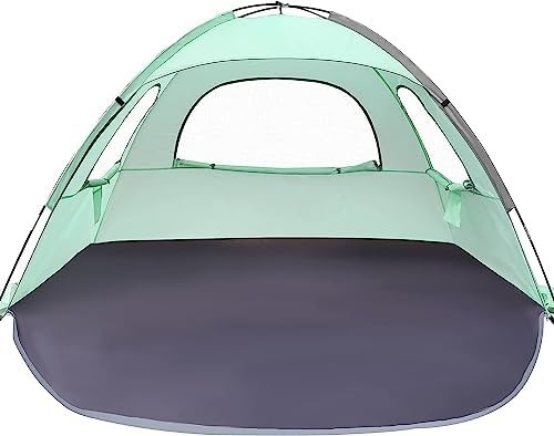 WhiteFang Beach Tent Anti-UV Draagbare zonnescherm voor 3/4/6 personen, uitbreidbare vloer met 3 ventilatiemesh