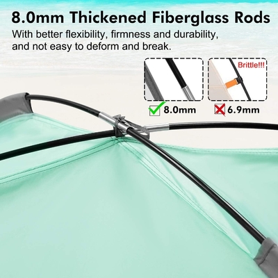 WhiteFang Beach Tent Anti-UV Draagbare zonnescherm voor 3/4/6 personen, uitbreidbare vloer met 3 ventilatiemesh