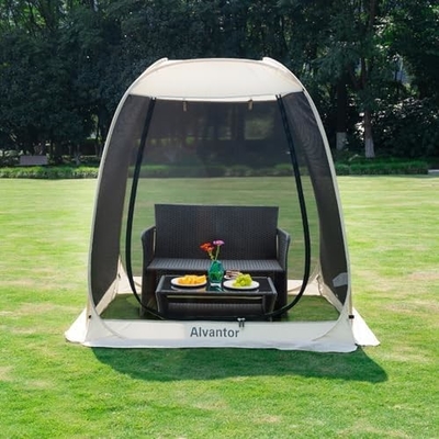 Alvantor Scherm Huis Kamperen Tent Buiten Canopy Pop Up Sun Shade Hexagon Shelter Mesh Wanden Niet Waterdicht 6'x6'