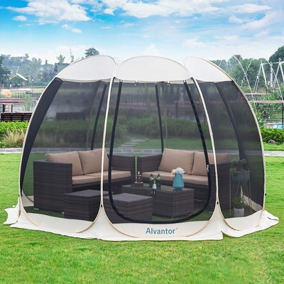 Alvantor Scherm Huis Kamperen Tent Buiten Canopy Pop Up Sun Shade Hexagon Shelter Mesh Wanden Niet Waterdicht 6'x6'