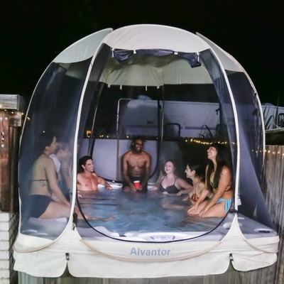 Alvantor Scherm Huis Kamperen Tent Buiten Canopy Pop Up Sun Shade Hexagon Shelter Mesh Wanden Niet Waterdicht 6'x6'