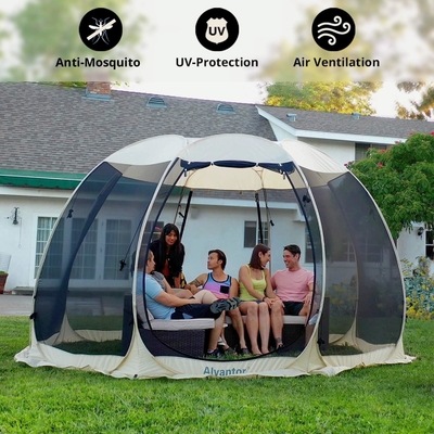 Alvantor Scherm Huis Kamperen Tent Buiten Canopy Pop Up Sun Shade Hexagon Shelter Mesh Wanden Niet Waterdicht 6'x6'